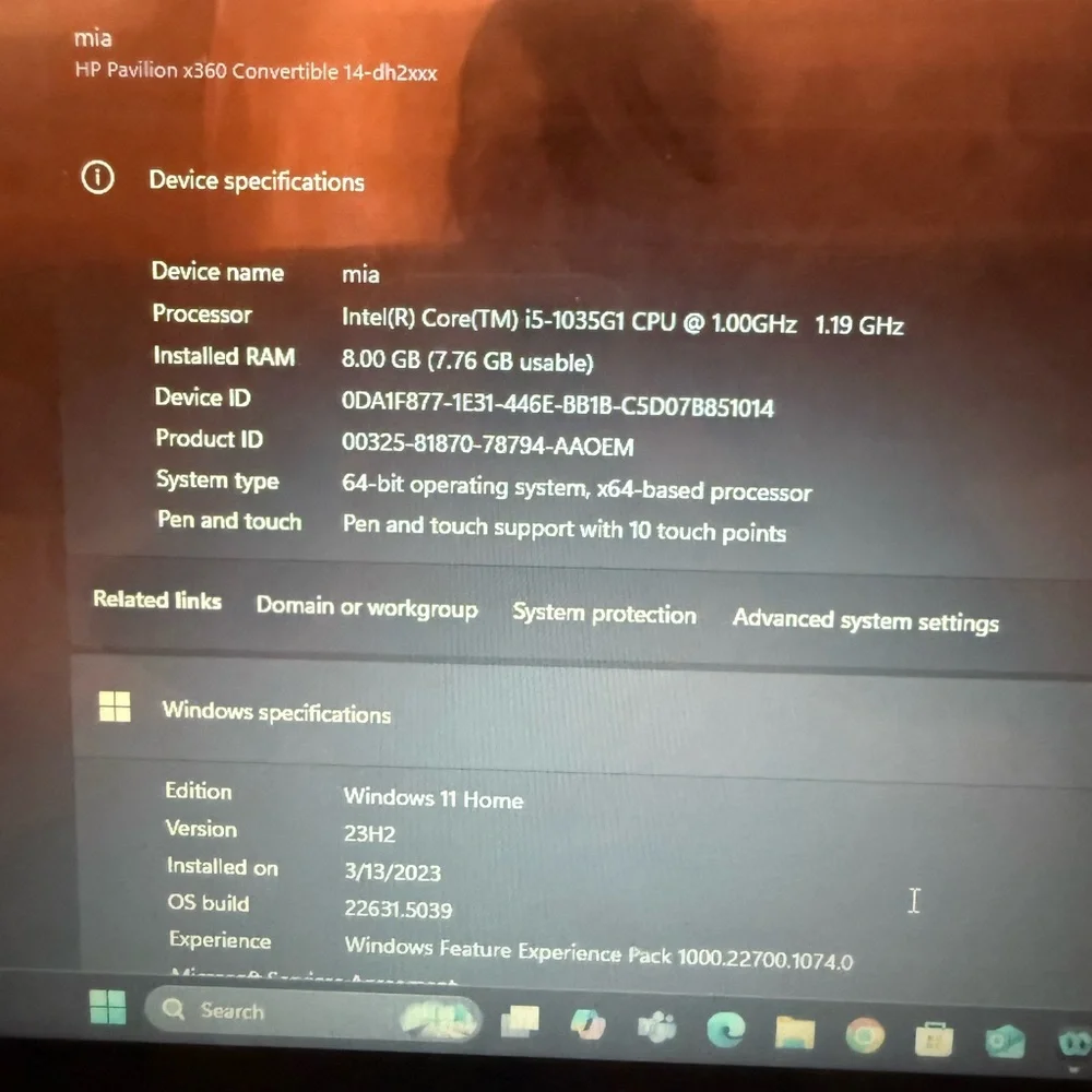 HP Silver Laptop Modern Design with Windows OS